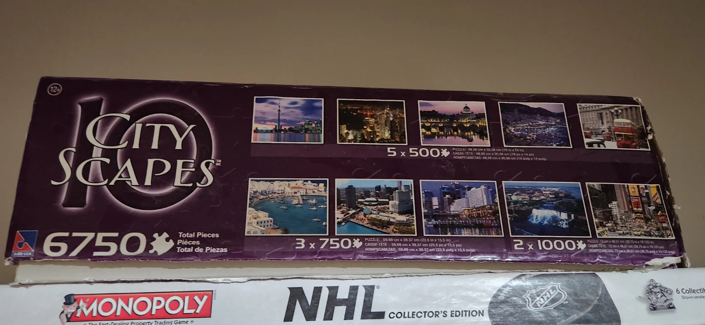 10 City Scapes Jigsaw Puzzles - 6750 Pieces Total