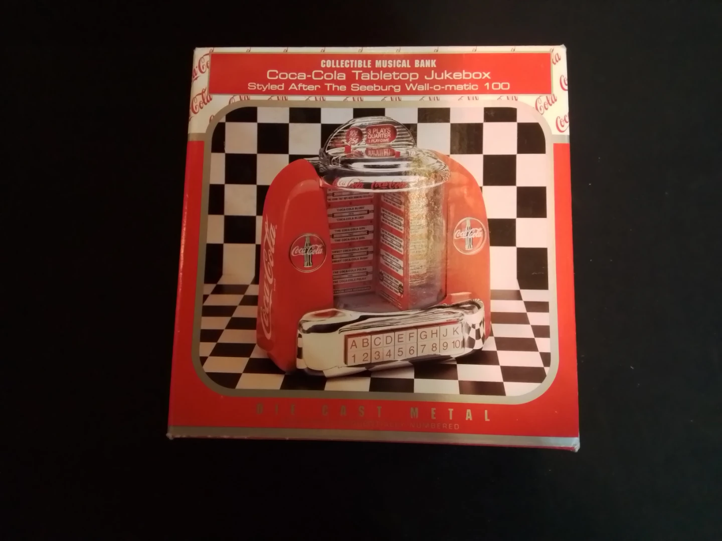 Coca-Cola Tabletop Jukebox Die-Cast Metal Musical Bank