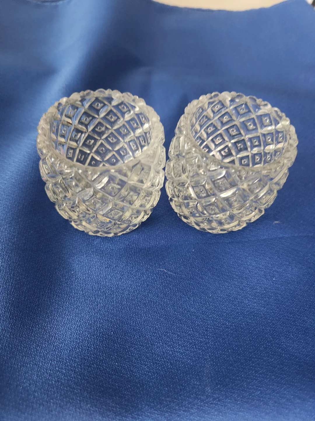 Partylite Pair of Crystal Glass Candle Holders