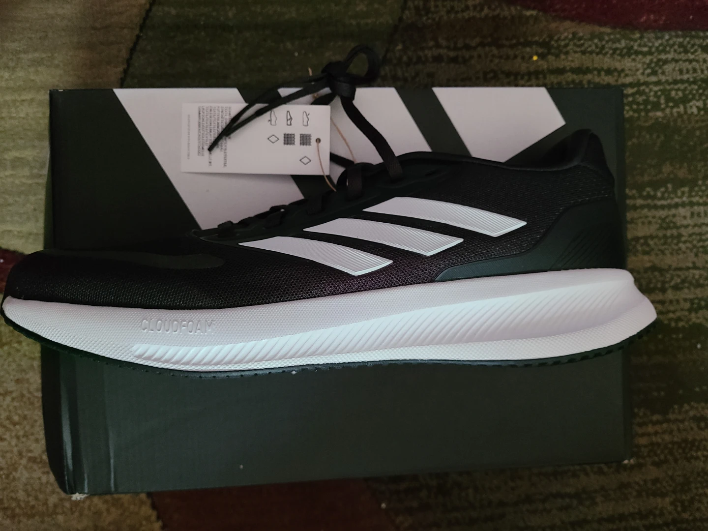 Adidas Runfalcon 5 Running Shoes - Black/White - Size 10