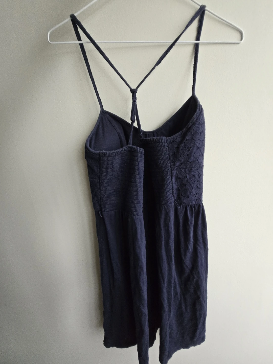 Navy Blue Spaghetti Strap Lace Top - Size Small - photo 2