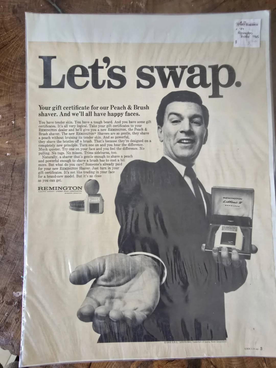 Remington Peach & Brush Shaver Advertisement