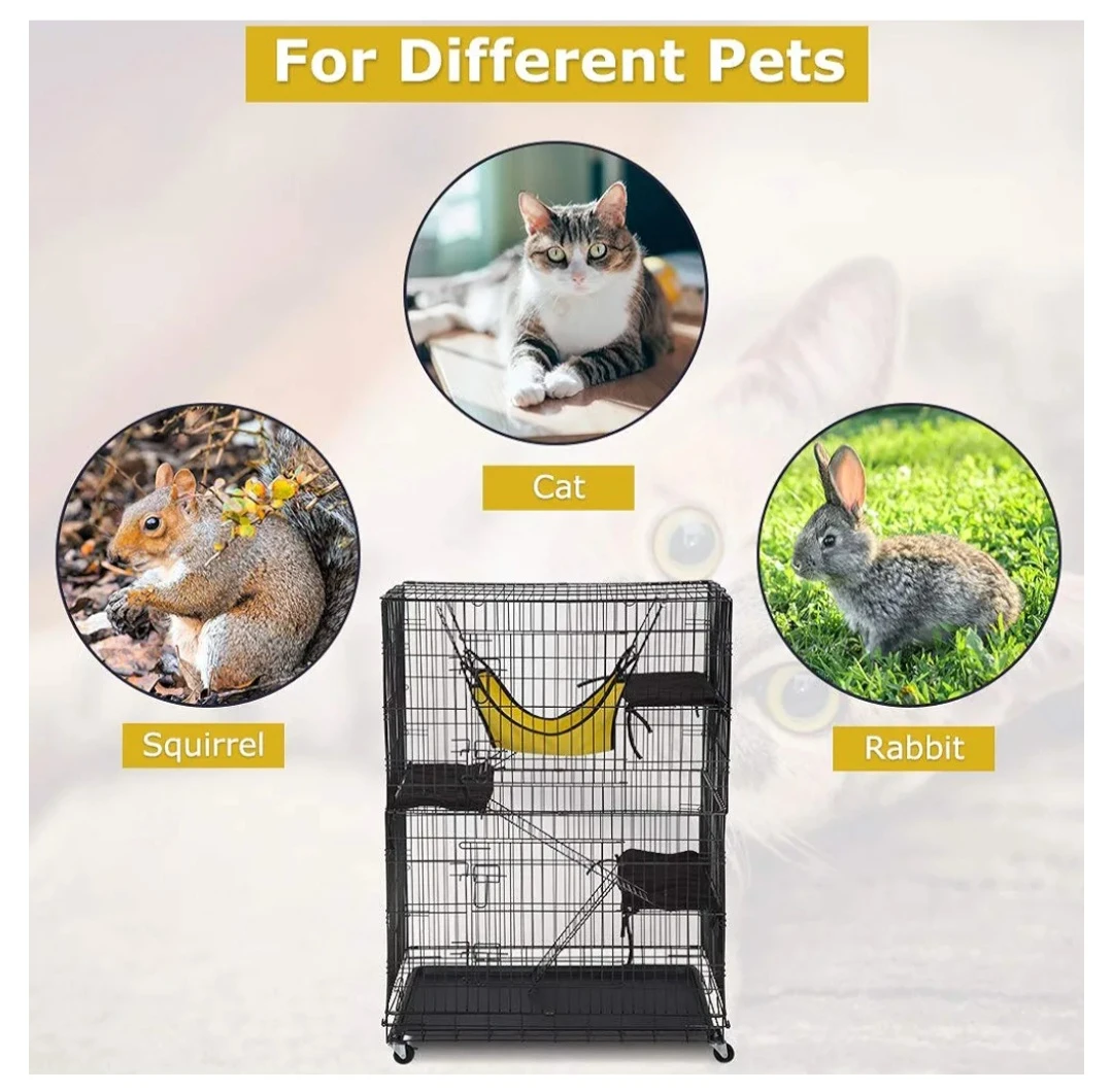 48 Inches 4-Tier Cat Cage Crate Kennel Playpen With , 3 Beds, - photo 5