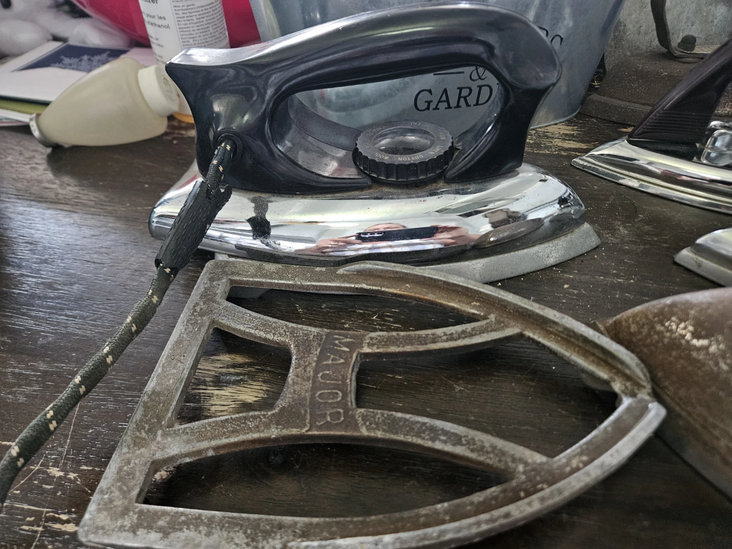 Assorted Vintage Irons and Iron Stand - photo 5