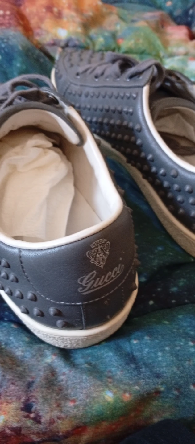 Gucci Grey Studded Sneakers - photo 3