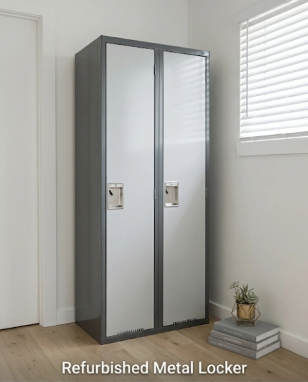 Refurbished Two-Door Metal Locker Cabinet