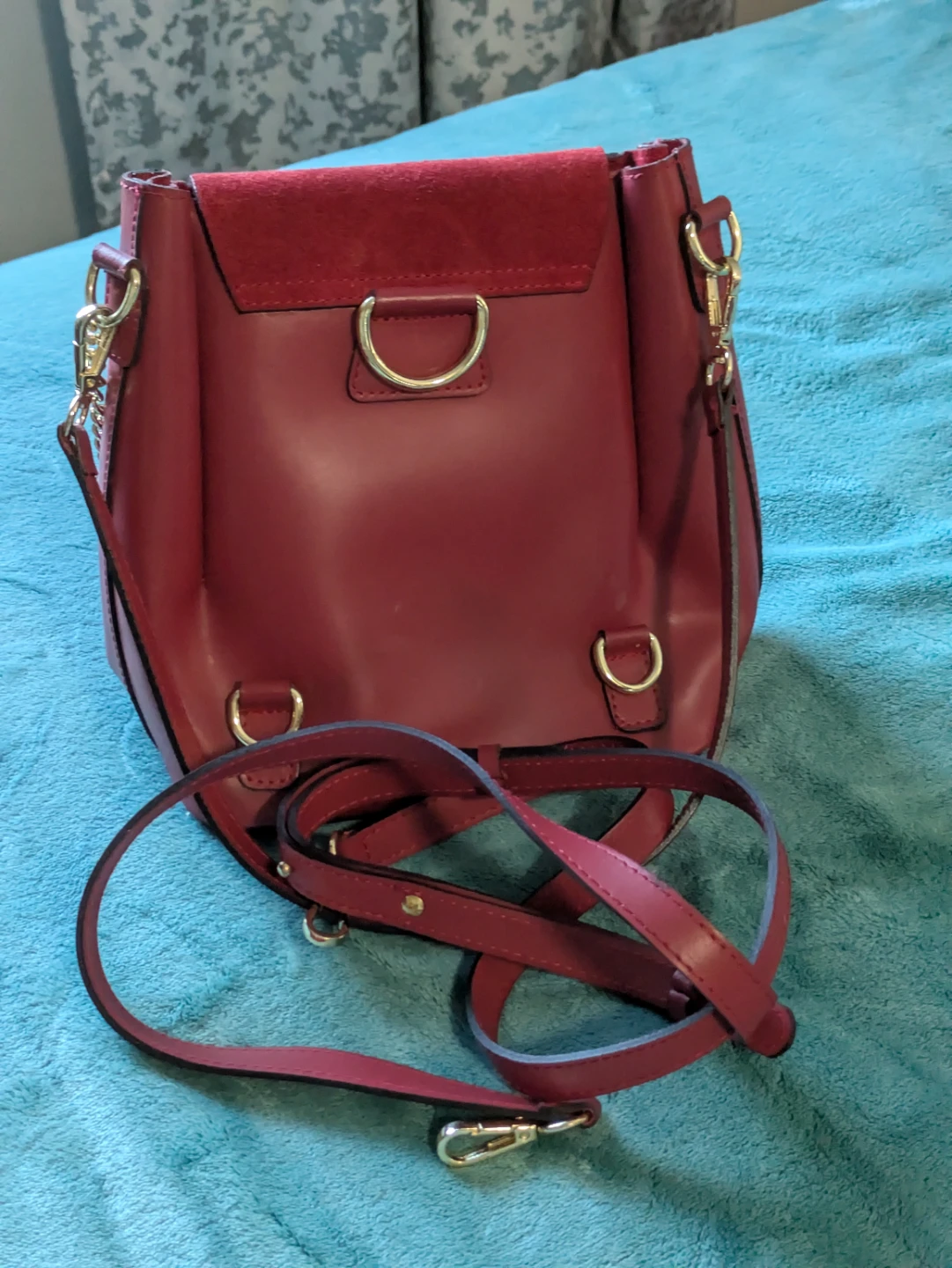 Vera Pelle Red Leather and Suede Convertible Bag - photo 5