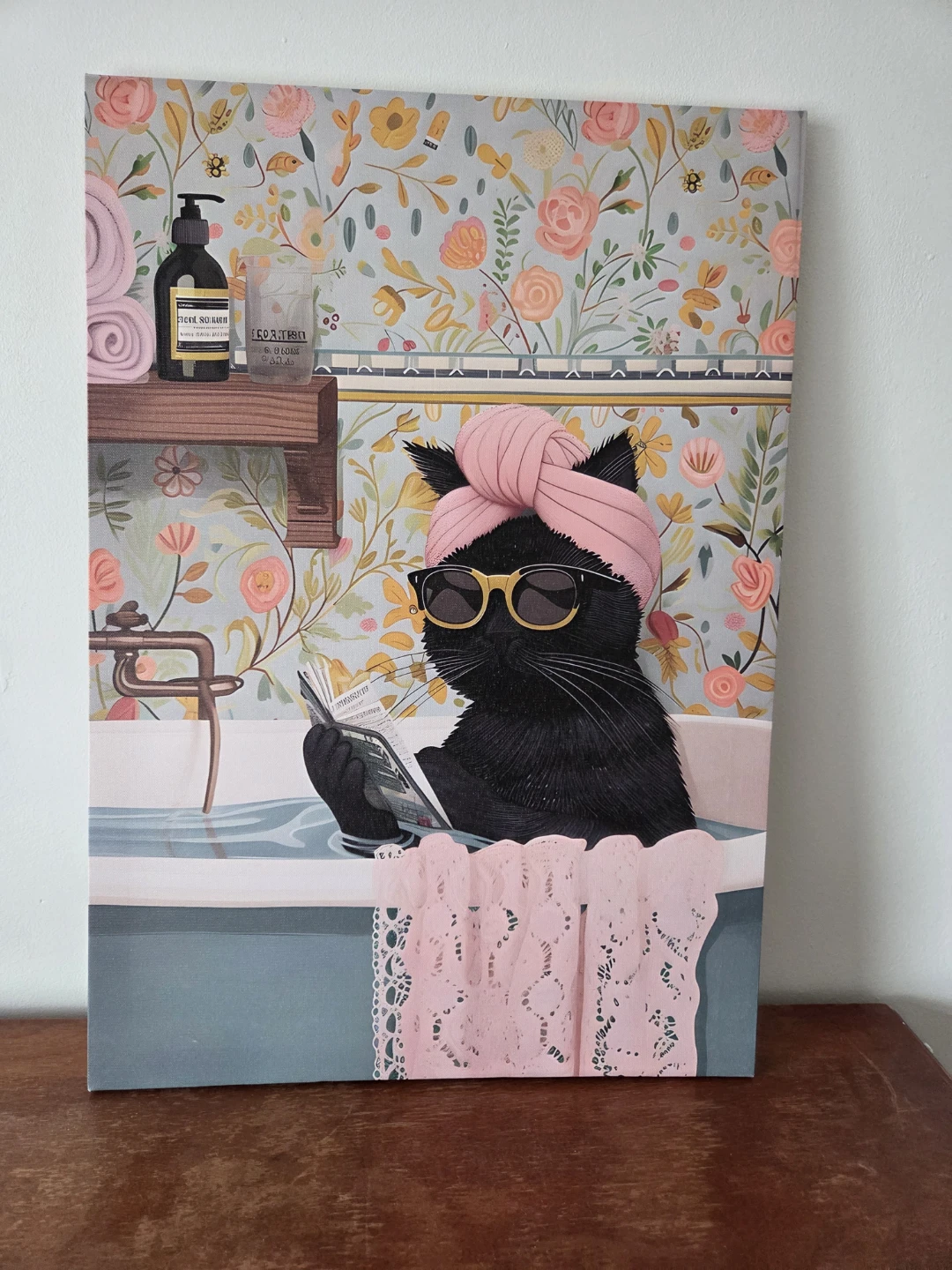 Wall Art - Black Cat in Bathtub