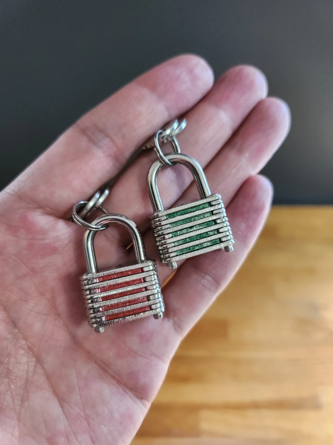 Mini Steel Padlocks with Keys- (Set of 2) - photo 2