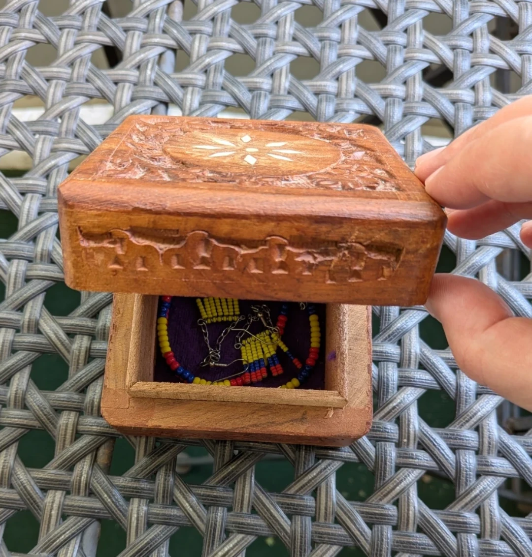 Hand Carved Wooden Box