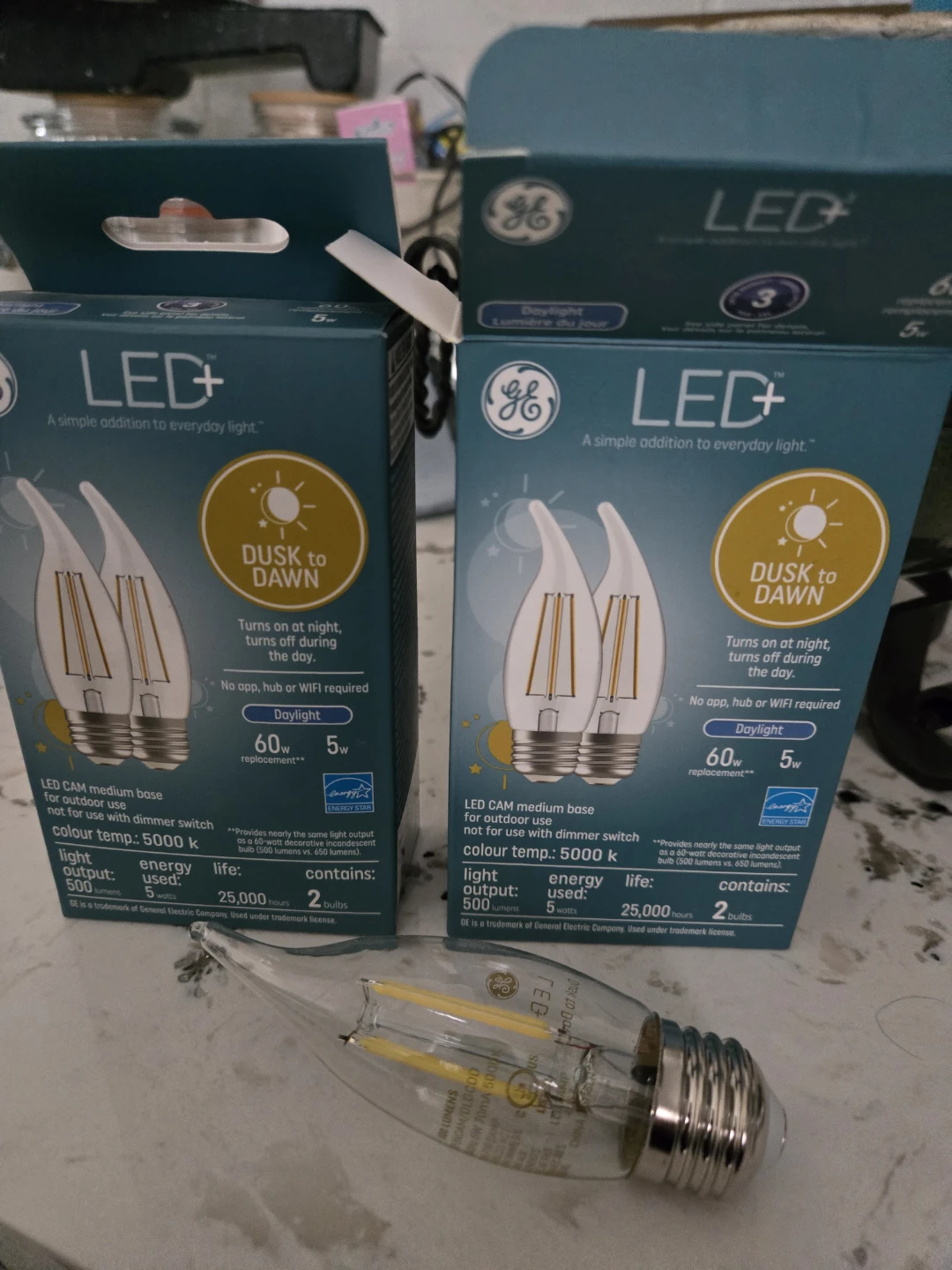 GE LED+ Dusk to Dawn Light Bulbs -