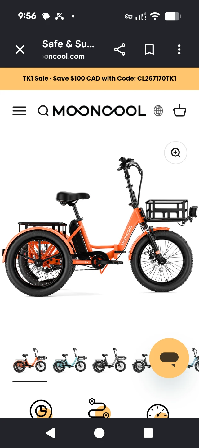 Mooncool TK1 Folding Electric Trike