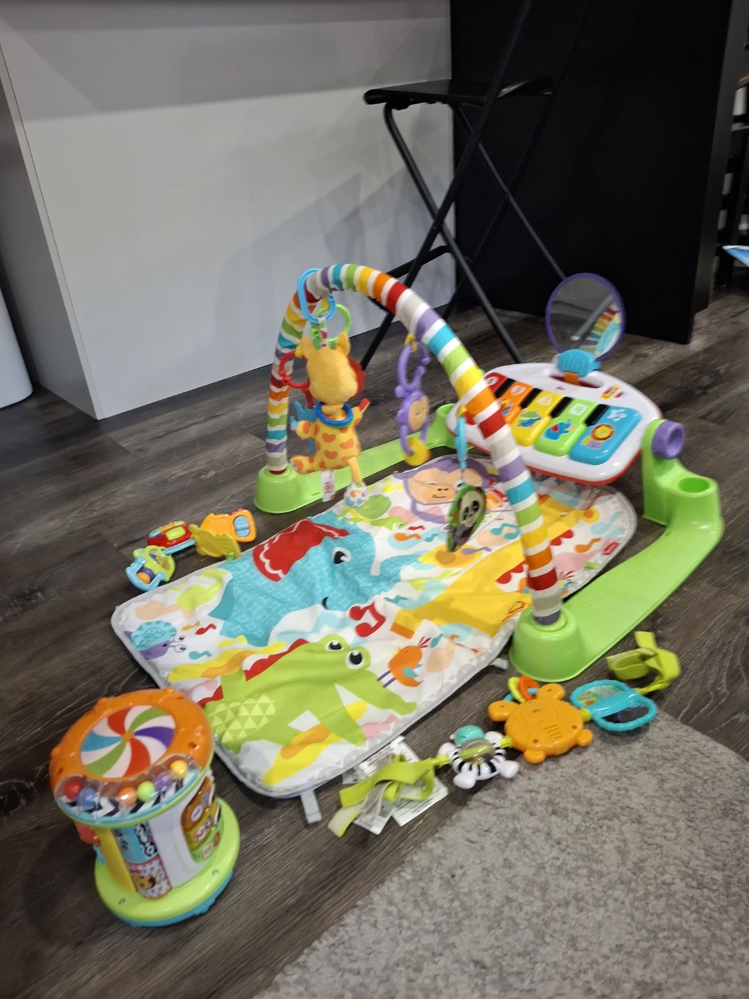 Fisher-Price Deluxe Kick & Play Piano Gym and VTech Drum