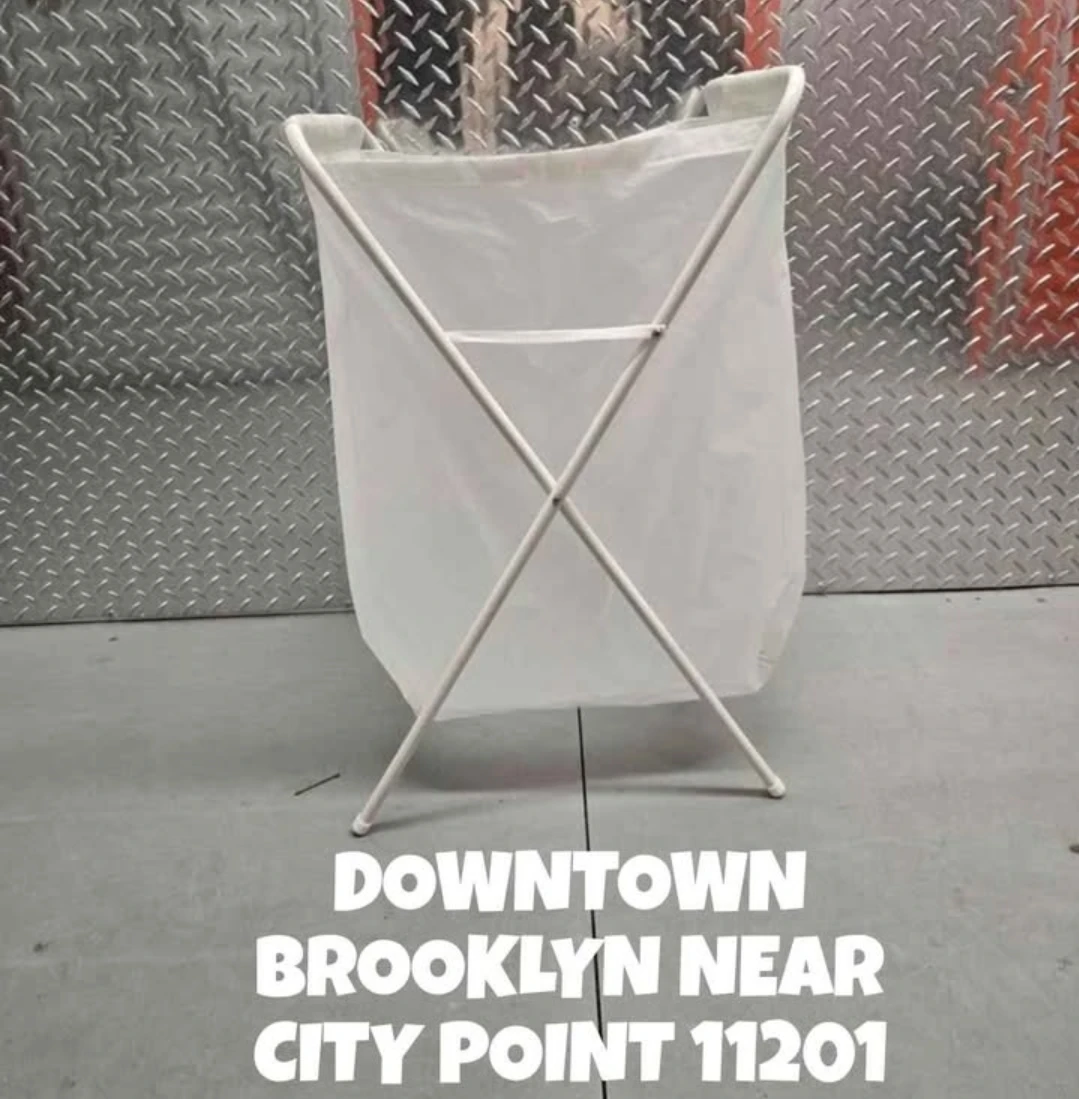 IKEA JALL White Folding Laundry Hamper Spacious Top - photo 2