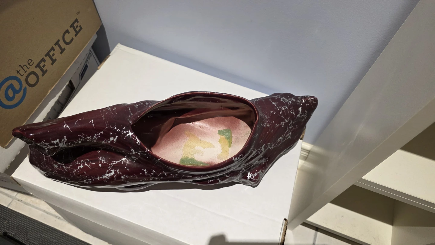 Red Glazed Ceramic Driftwood Vase - photo 2