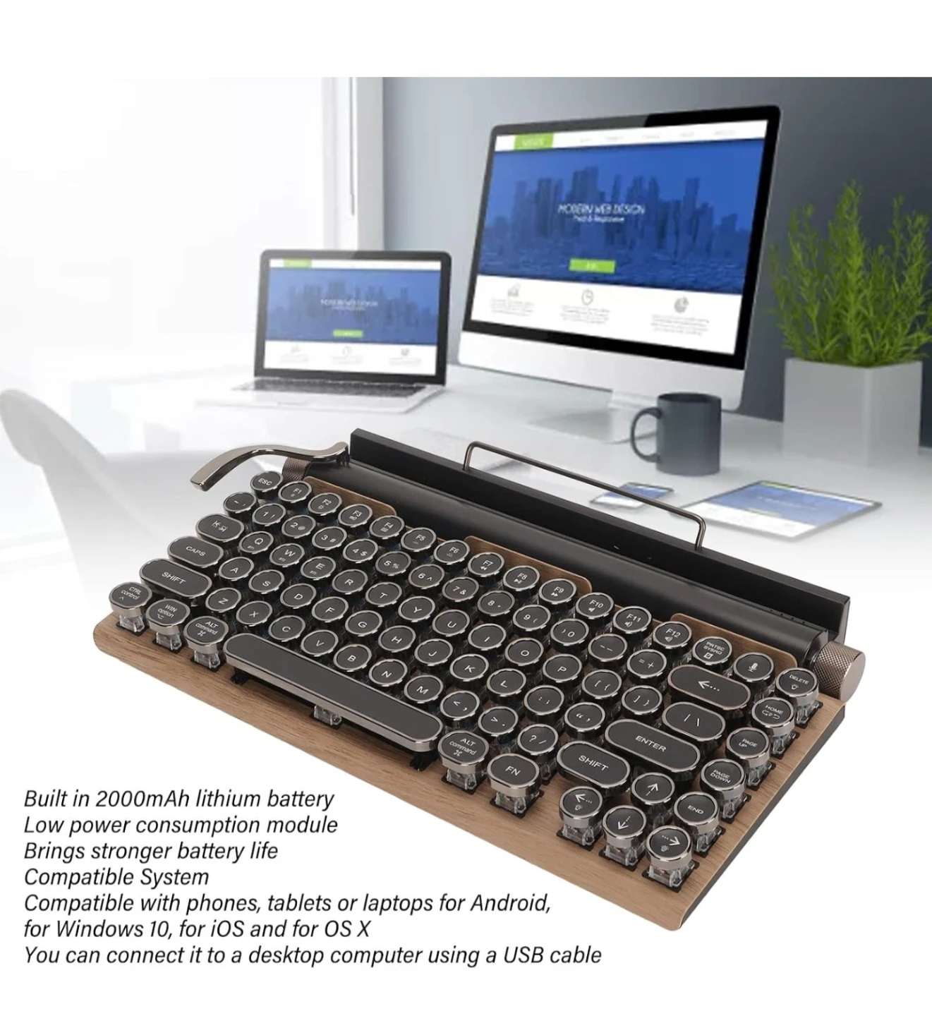 7KEYS TW1867 Retro Mechanical Keyboard - photo 2