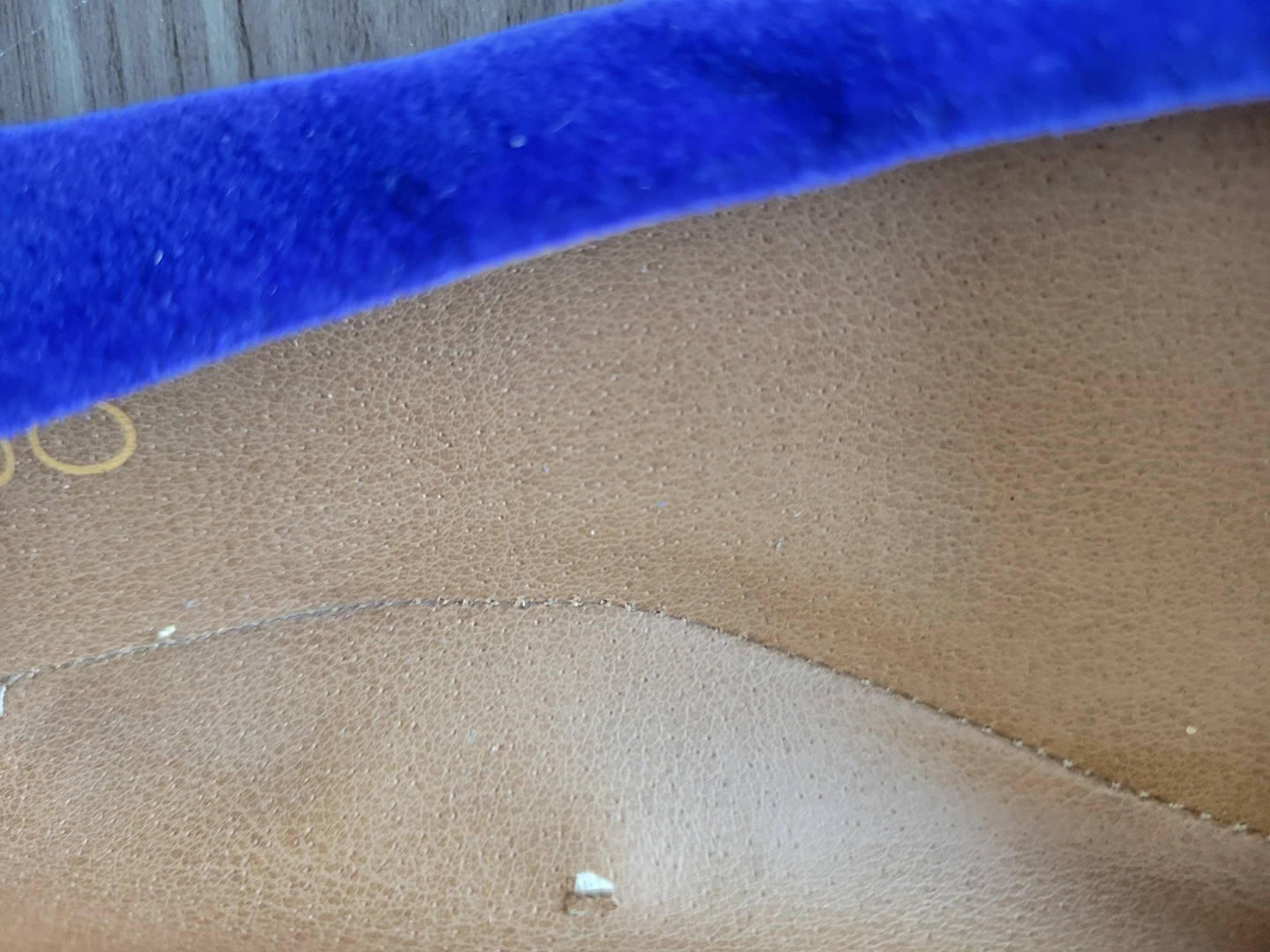 ALDO Blue Velvet Flats with Gold Hardware - photo 3
