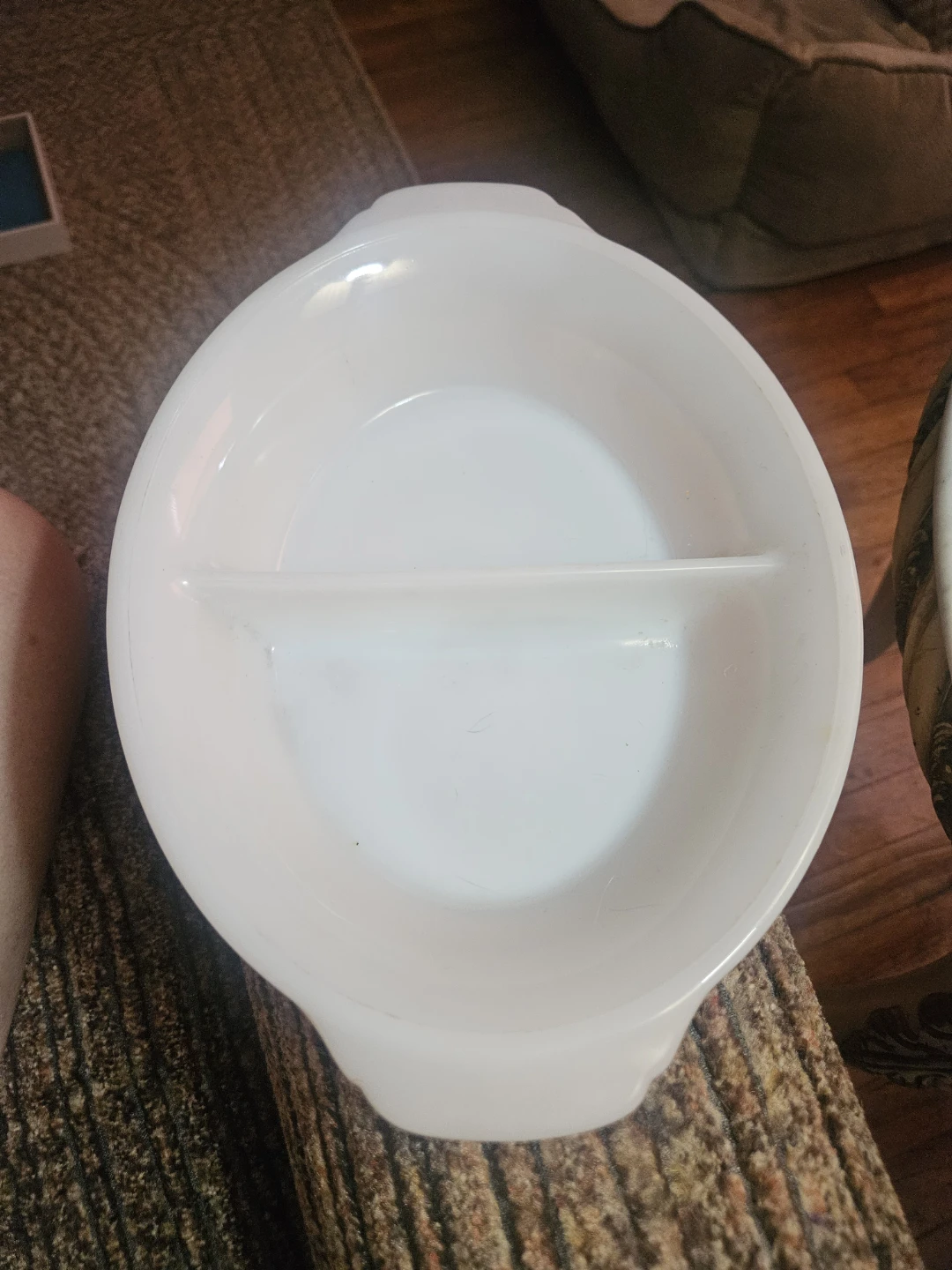 Pyrex Divided Casserole Dish Amber Glass