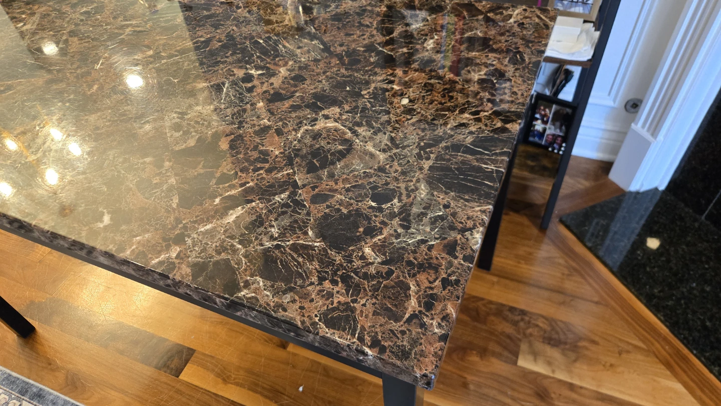 Dining wood Table Marble imitation, lightweight alu construction - photo 3