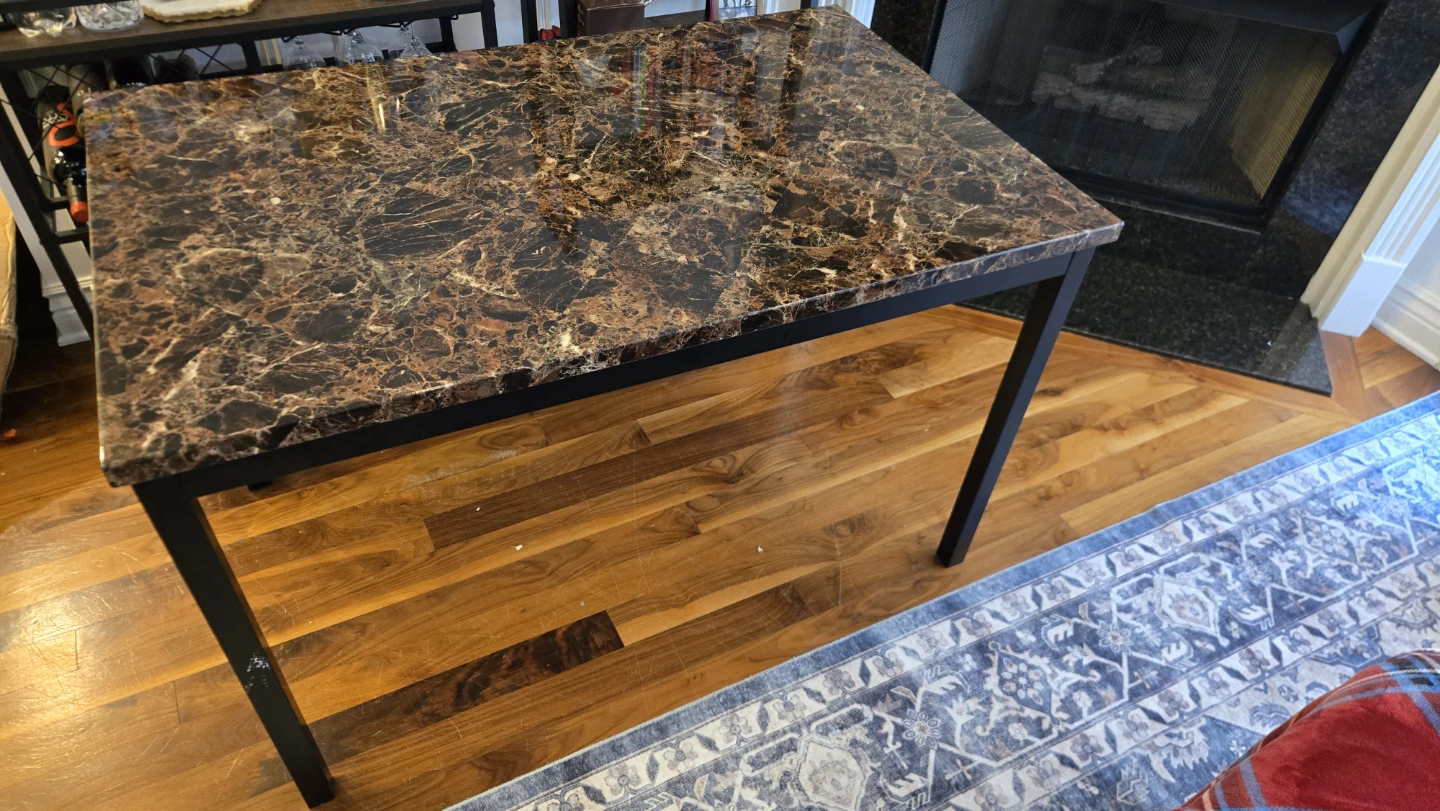 Dining wood Table Marble imitation, lightweight alu construction - photo 4