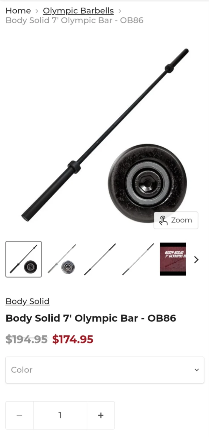Body Solid 7' Olympic Barbell