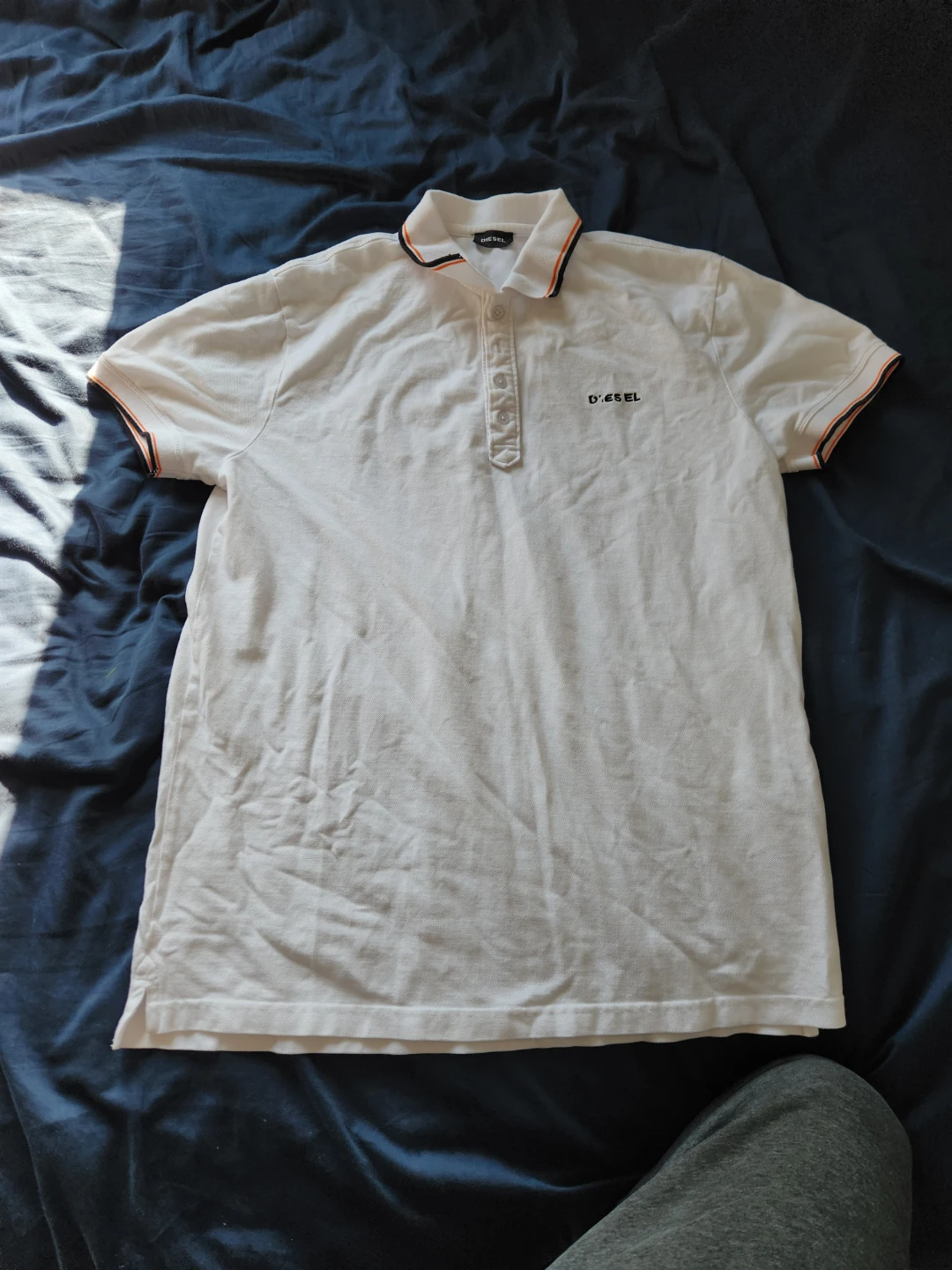 Diesel White Polo Shirt Size L