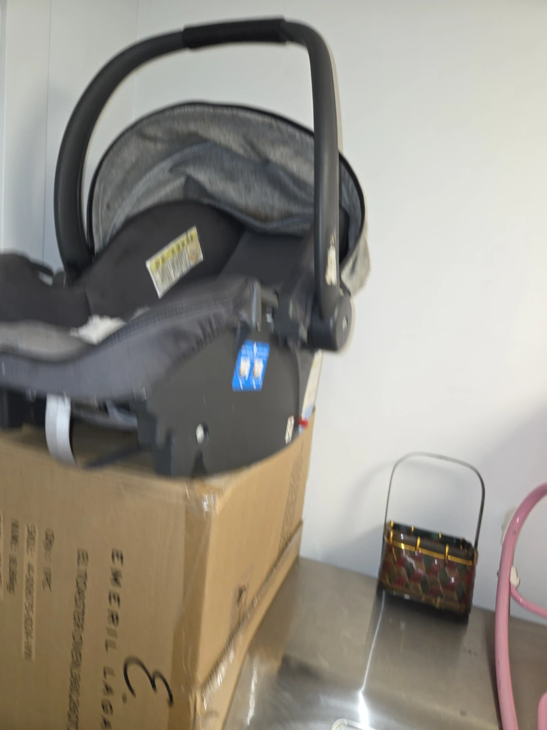 China cabinets and coffee tables and stroller and baby car seat