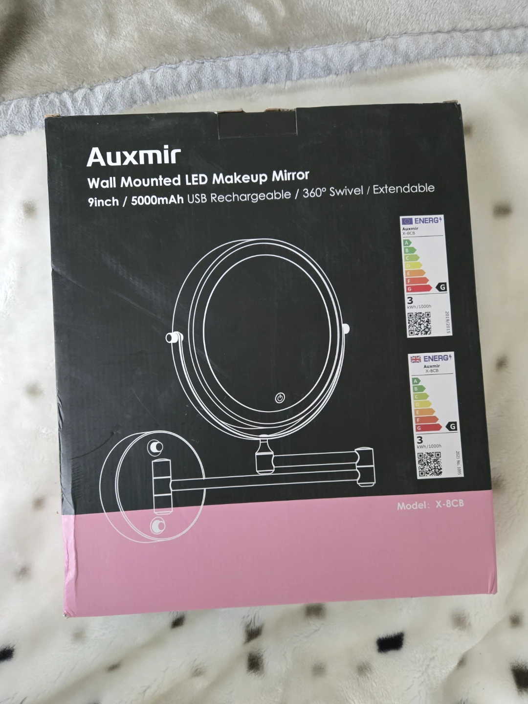 Auxmir Wall Mounted LED Makeup Mirror 9 Inch