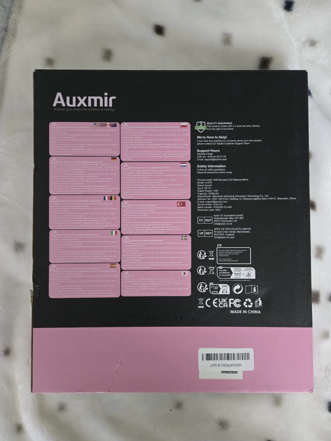 Auxmir Wall Mounted LED Makeup Mirror 9 Inch - photo 2