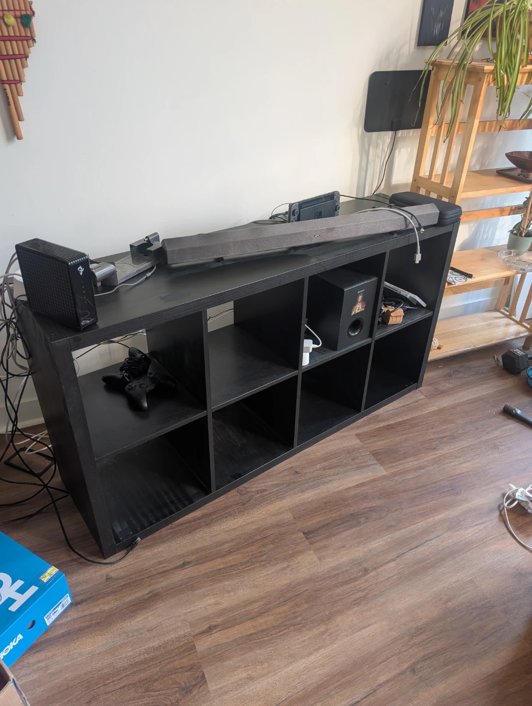 Black Ikea shelving