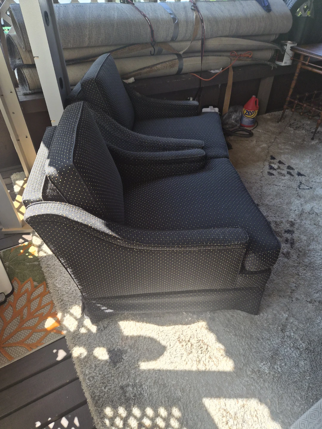 Vintage Black Armchair with White Polka Dots - photo 2