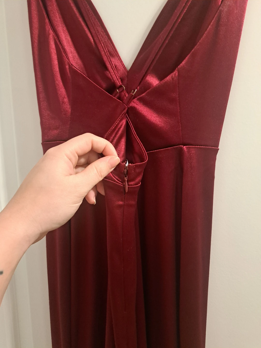 Satin Maxi Dress with Slit - photo 3
