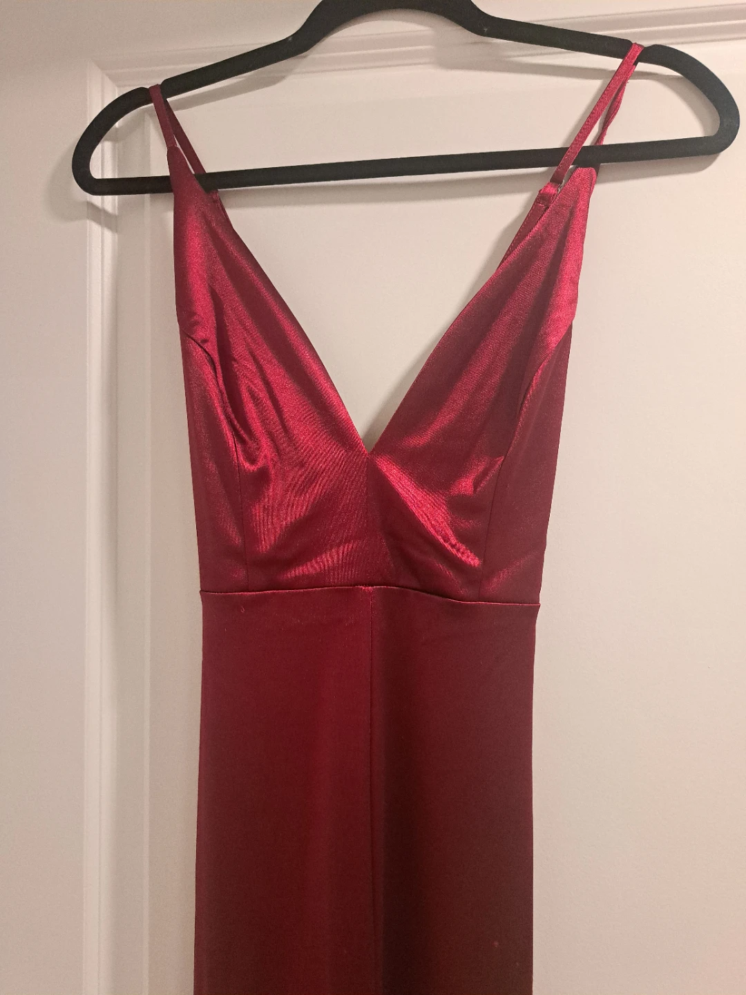 Satin Maxi Dress with Slit - photo 4
