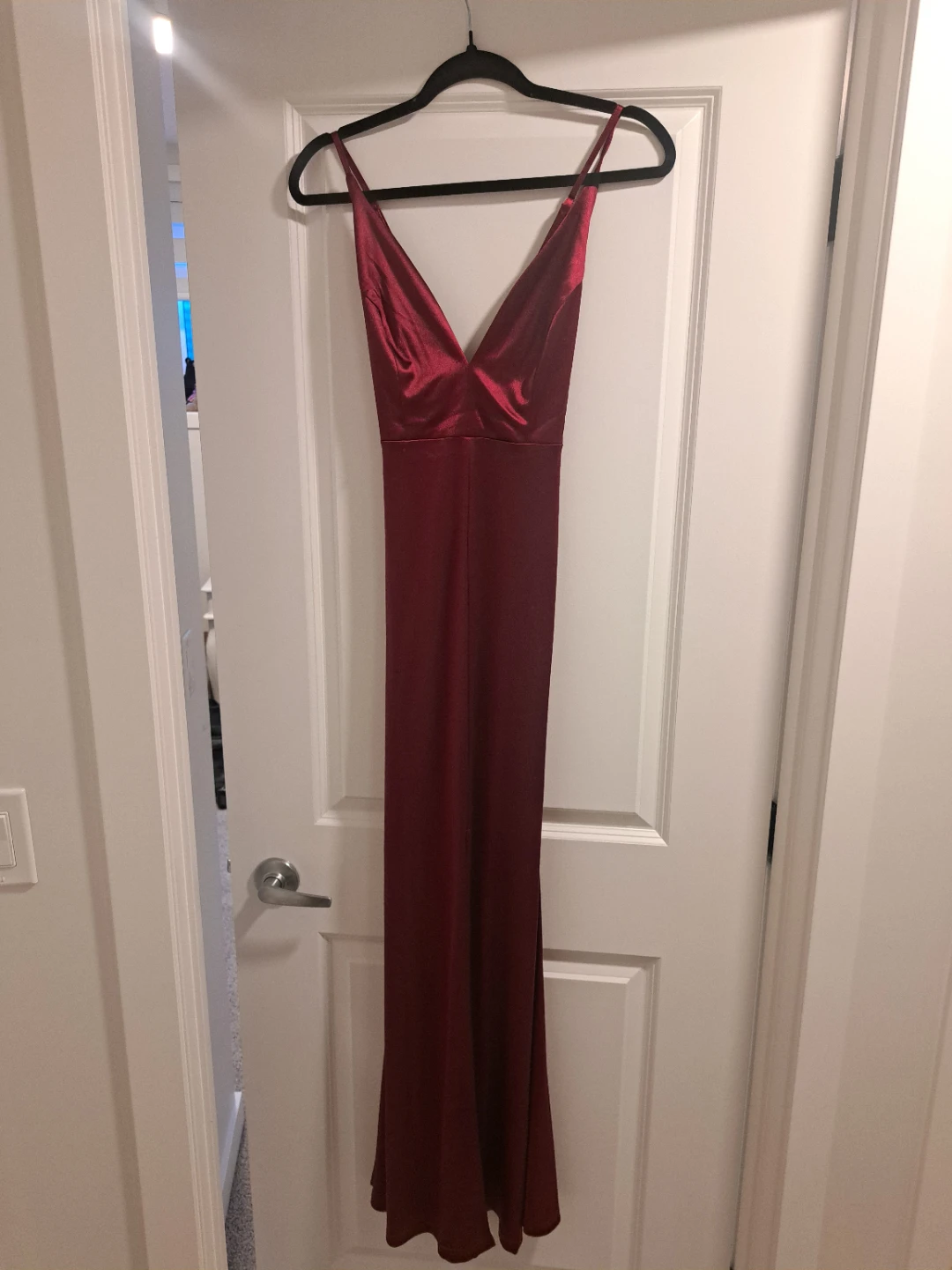 Satin Maxi Dress with Slit - photo 5