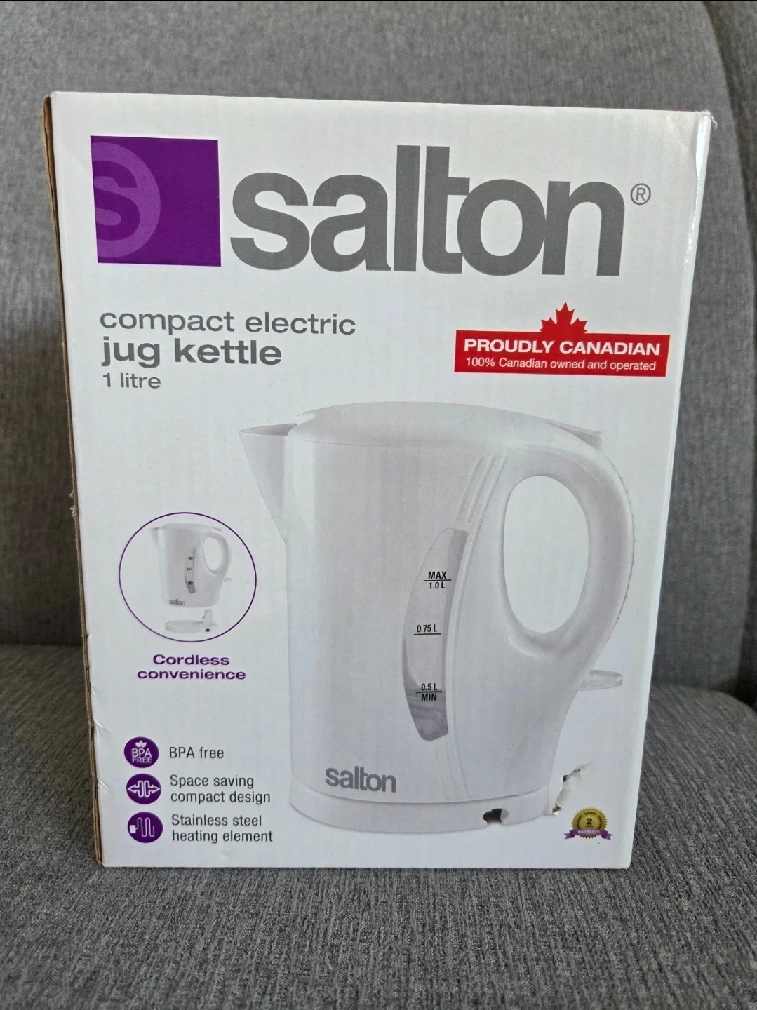 Brand new - Salton Electric Jug Kettle 1 Litre - White - photo 2