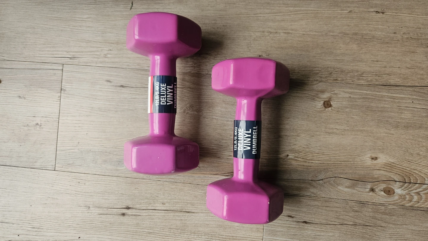 Pink 12lb Vinyl Dumbbells (Pair)