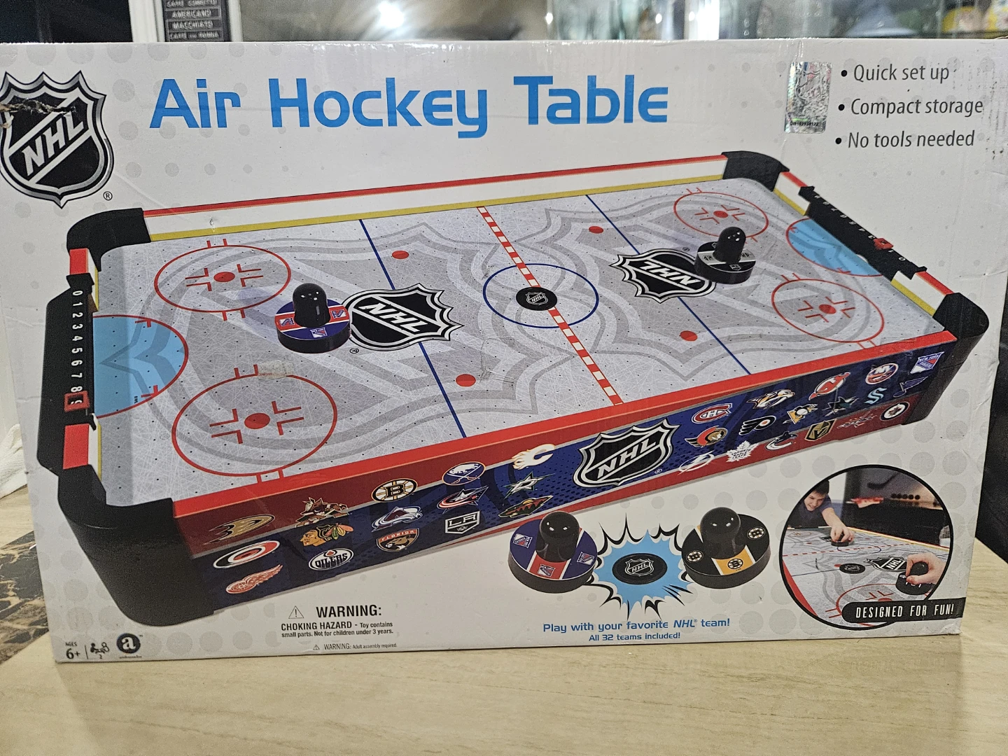 NHL Air Hockey Table - Fan Powered
