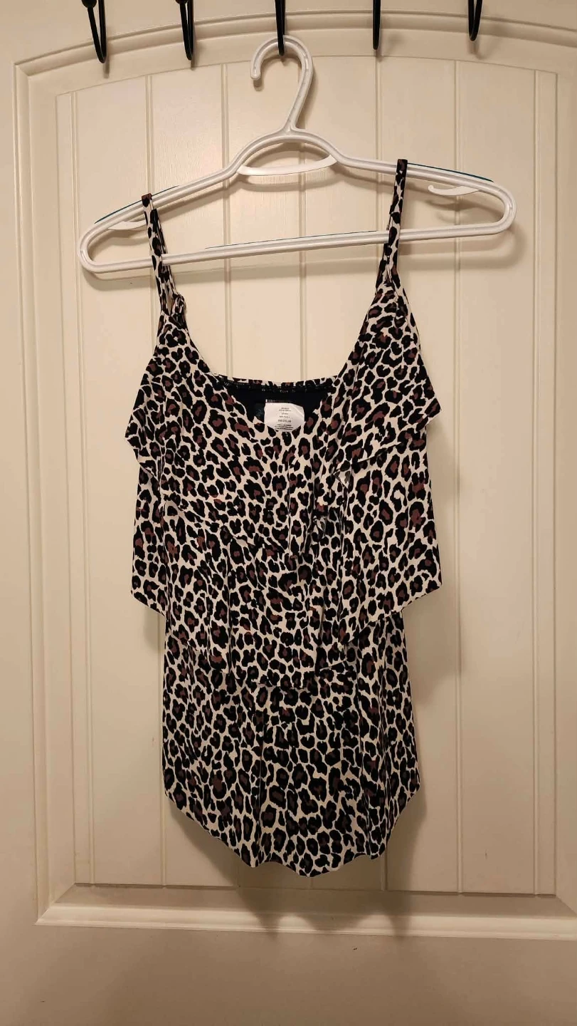 Aqua Green Leopard Print Tank Top - Medium