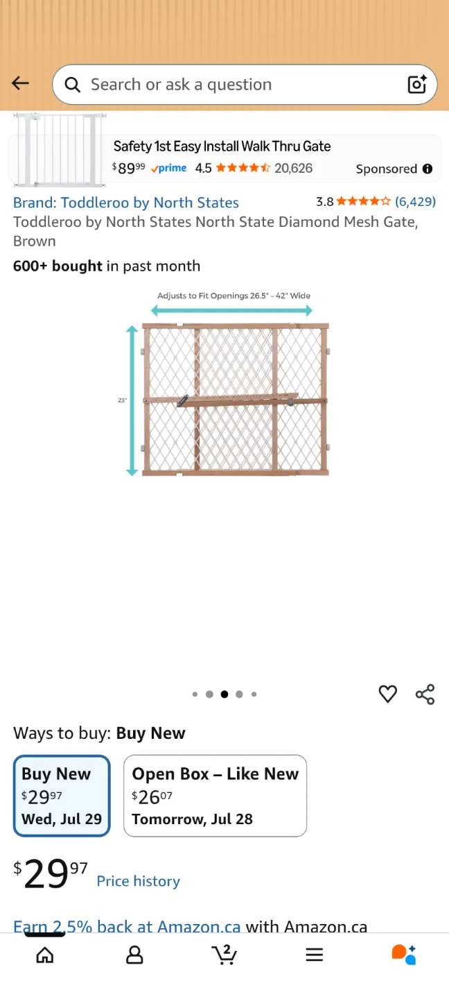 North States Toddleroo Diamond Mesh Gate, Brown - photo 3