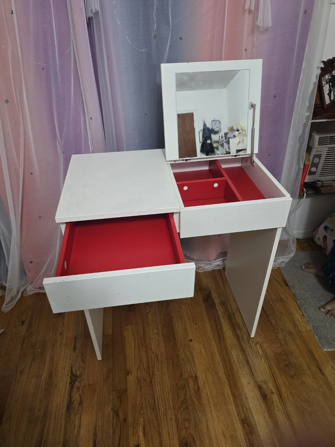 Ikea Vanity Desk with Mirror and Storage Drawers