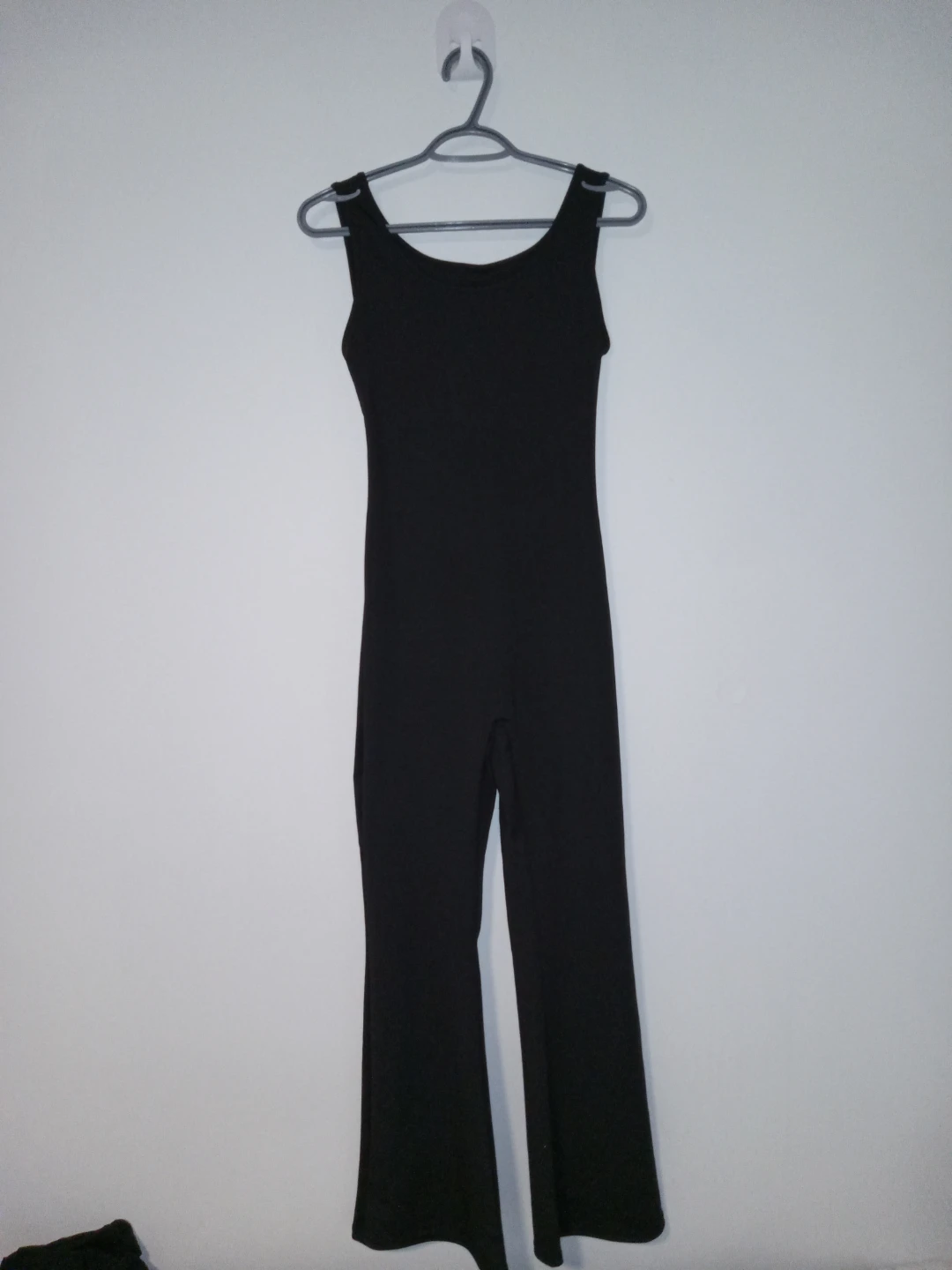 Black Sleeveless Jumpsuit with Cutout Back L