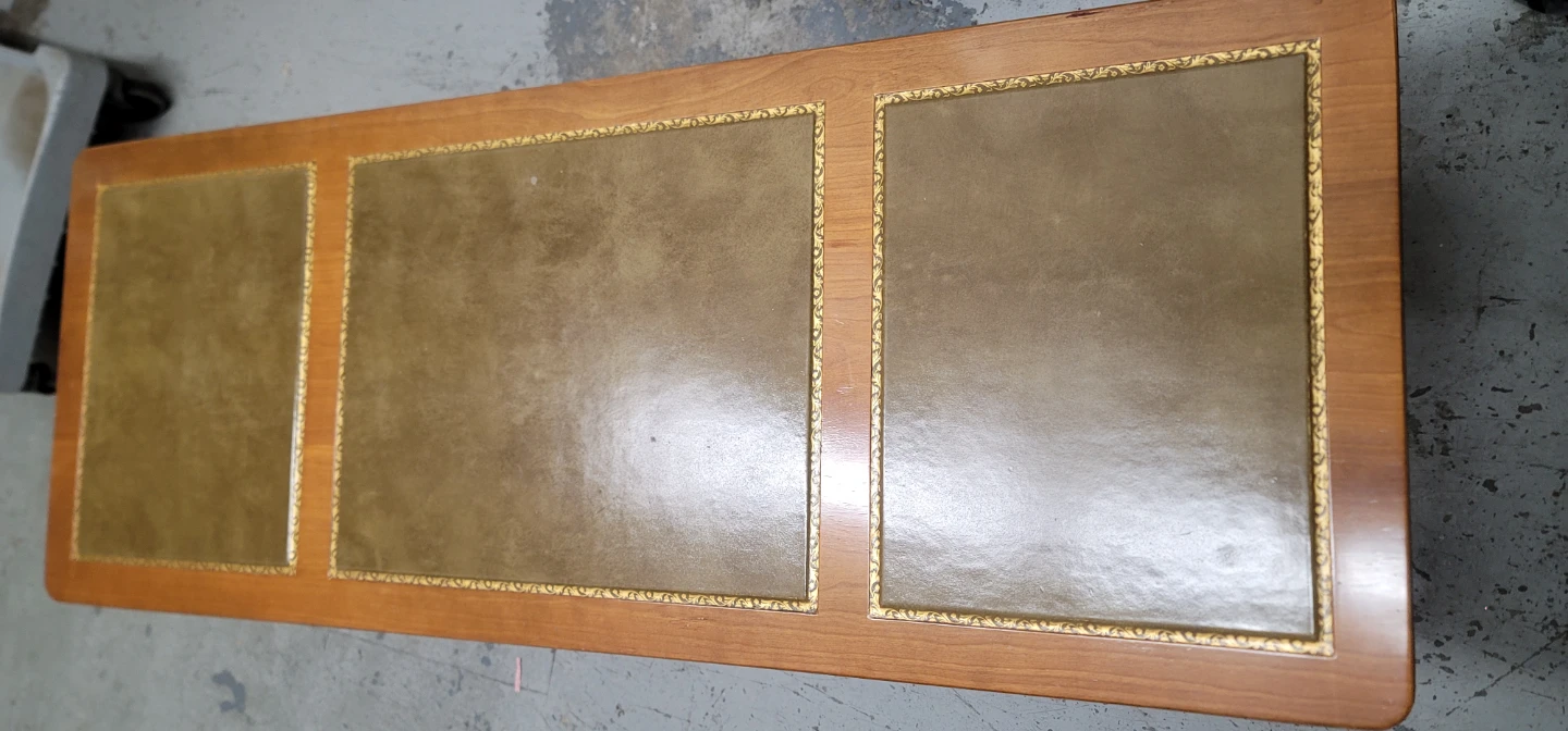Vintage Coffee Table with Leather Insets - photo 2
