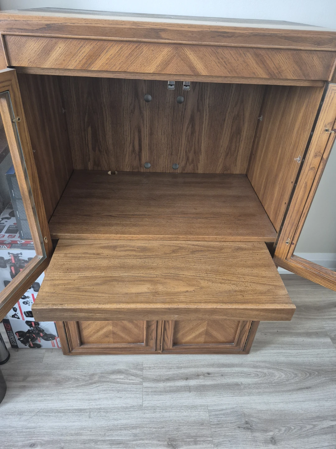 Wooden Cabinet with Glass Doors