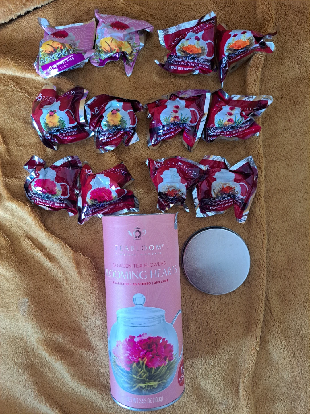 Teabloom Blooming Hearts Green Tea Flowers Assorted 12 Count - photo 2