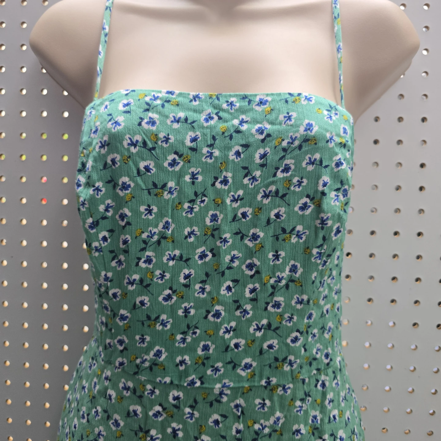 Green Floral Mini Dress with Tie Back - photo 3