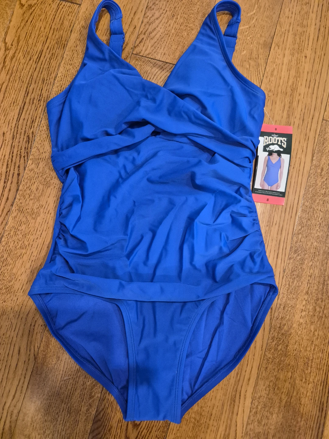 Roots Blue One-Piece Swimsuit, Women's Size 8