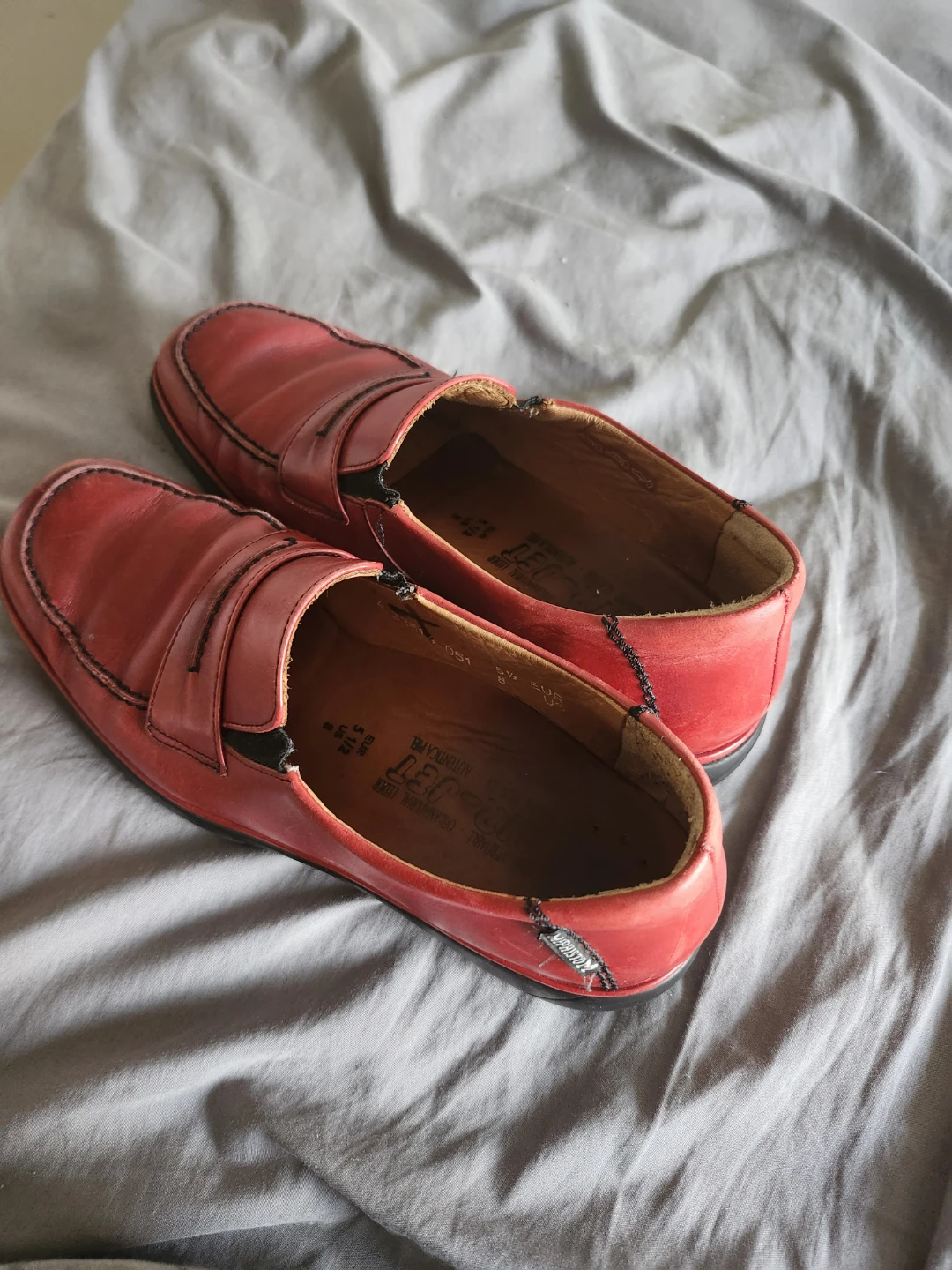 Mephisto Red Leather Loafers