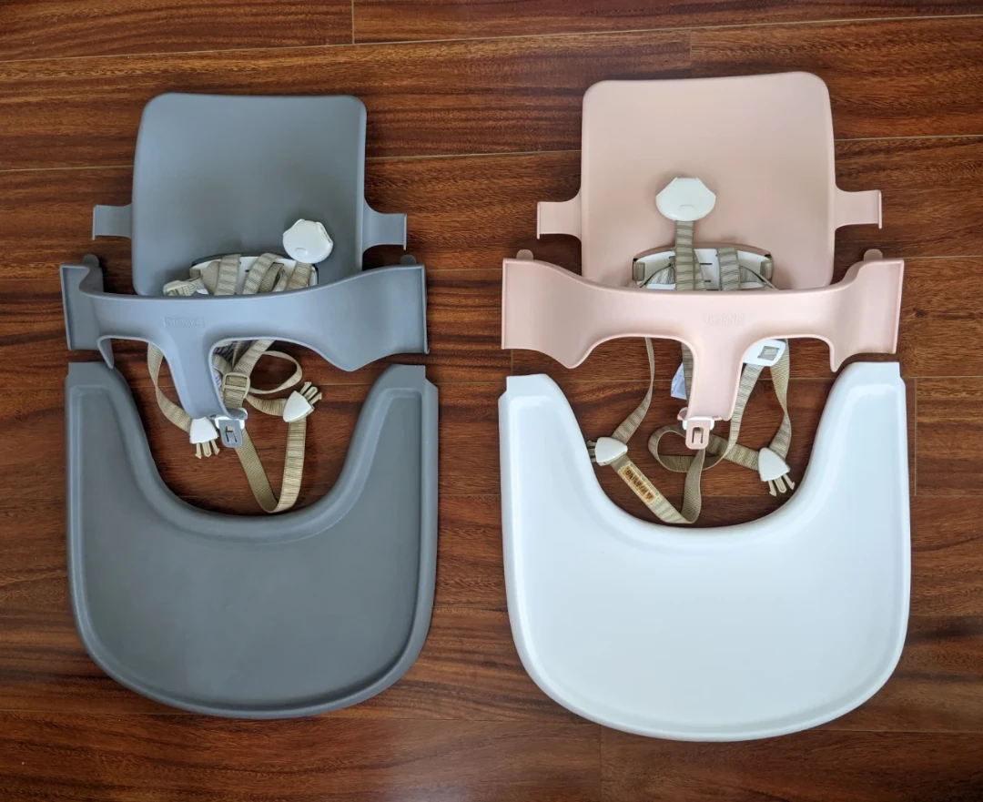 Two Stokke Tripp Trapp High Chair Accessories Tray + Harness