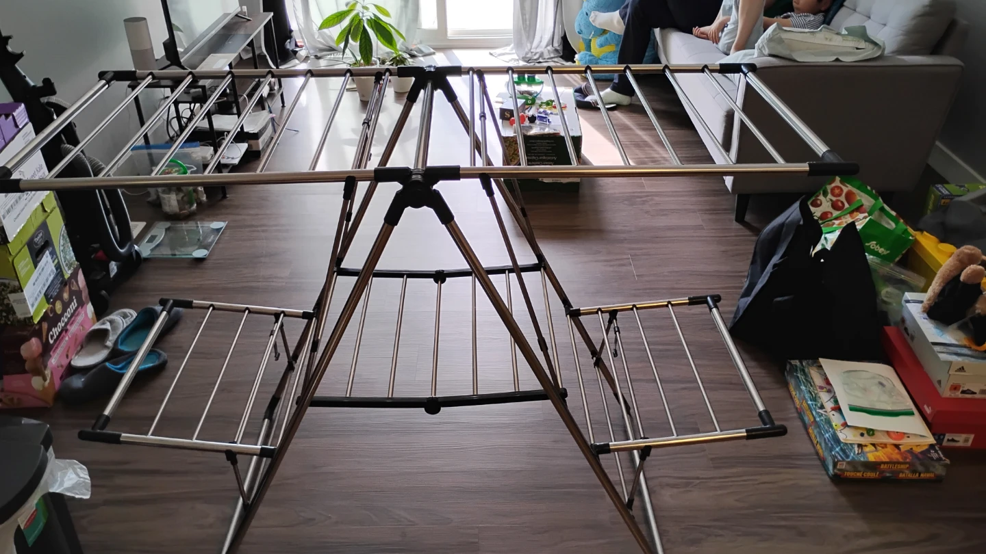 Foldable stainless‑steel drying rack in great condition. - photo 2