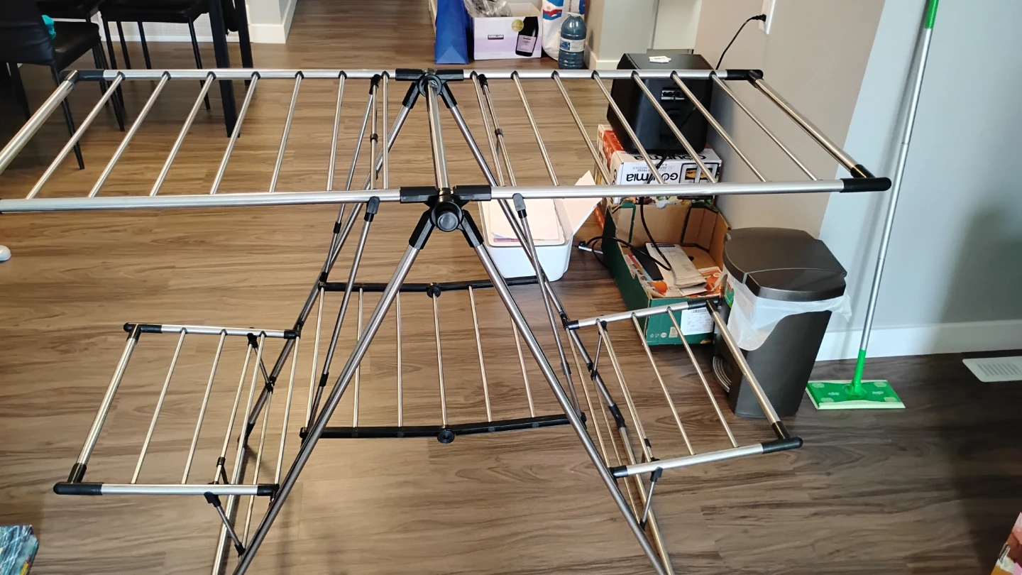 Foldable stainless‑steel drying rack in great condition. - photo 4